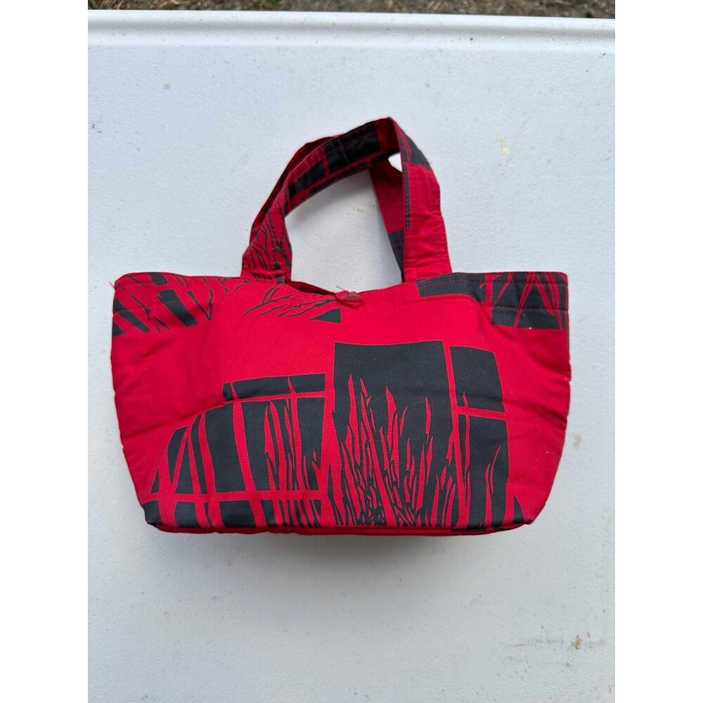 Sig Zane Hawaii Rare Hawaiian Tropical Fabric Small Open Tote Button Closure Bag